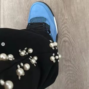 Custom 500 Gsm French Terry Wide Leg Sweatpants Embroidery Adjustable Drawstring Cuff Baggy Track Pants for Men