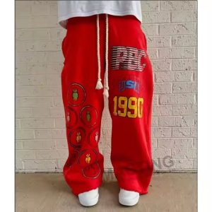 Custom Men's Thick Heavy Weight Vintage Sweat Pants French Terry Wide Leg Acid Wash Flared Baggy Sweatpants