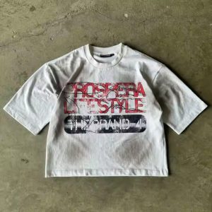 Streetwear Boxy Fit Dirty Washed Vintage T Shirt Oversized Heavy Weight Cropped 100% Cotton Printing T Shirt Custom for Men