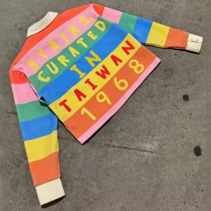 Custom Heavyweight Cotton Knitted Color Block Camisas Plus Size Stripe Polo T-shirt Boxy Cropped Men's Shirts Long Sleeve