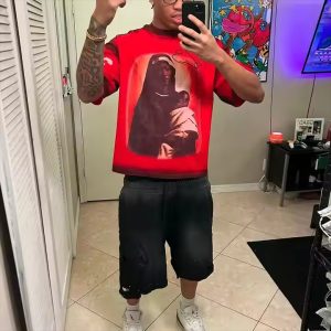 Custom 2025 New Streetwear Dtg Printing Logo T Shirt 100% Cotton Spray Acid Washed Vintage Cropped Boxy T-Shirt Men