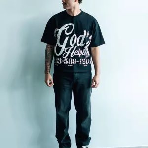New Summer Streetwear Mens Heavy Cotton Graphic Print T-Shirt O Neck Vintage Boxy Fit Cropped T Shirt