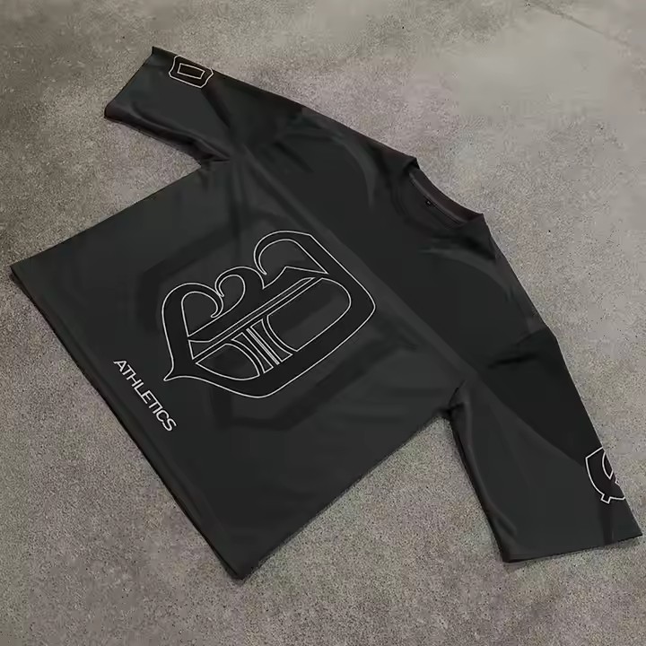 Custom Logo Printed Sportswear Soccer Cropped Boxy Cropped T Shirt Sports Wear Mesh American Football Jersey for Men