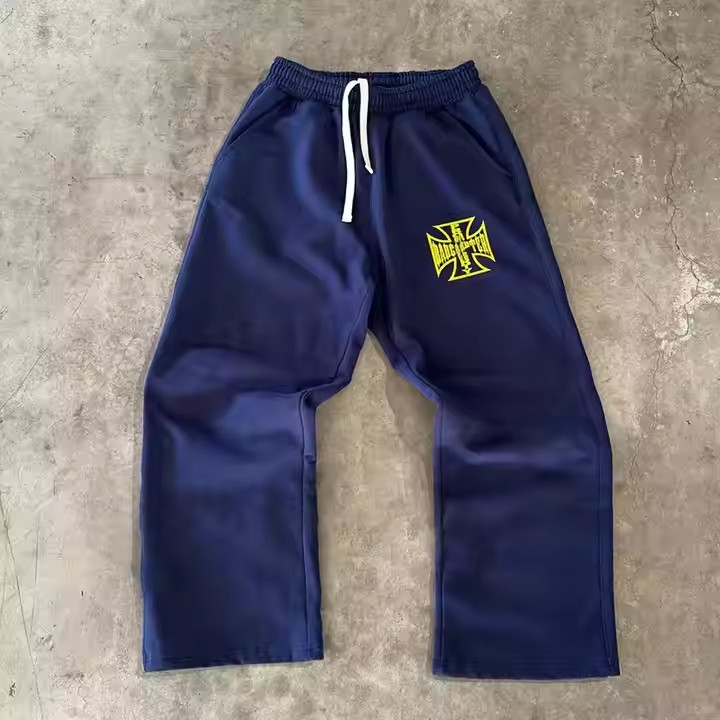 Custom Zip up Baggy Hoodie and Sweatpants Jogger Two Piece Set Dtg Print Sweat Suit Vintage Acid Wash Men Tracksuits