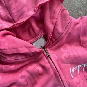 Custom Women 2 Piece Set Distressed Cropped Hoodie and Shorts Set All Print Logo Two Piece Sweatsuit Set