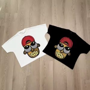 Custom Mock Neck Tshirt Logo Boxy Fit Cut and Sew T-Shirt Oversized Tshirt 300 Gsm Men's Cropped T Shirt Printed Streetwear