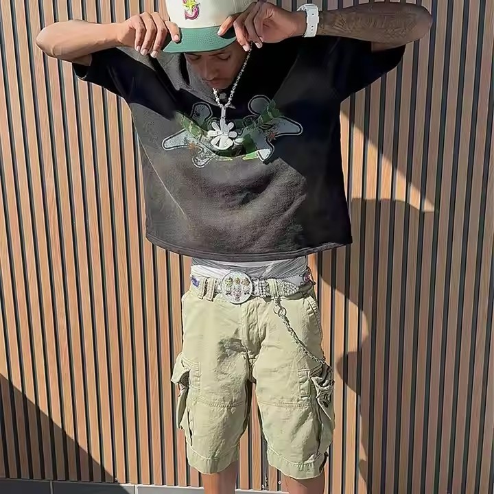 Vintage Acid Washed Tshirt Custom High Quality 100% Cotton Boxy Fit Cropped Printing Sun Faded Graphic T Shirts Men