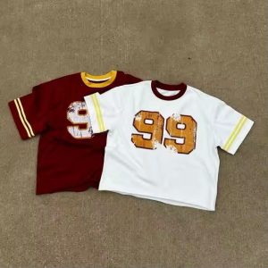Custom DTG Printing Logo Drop Shoulder Heavy Cotton Crew Neck Tee Boxy Cropped Streetwear Vintage Heavyweight Oversized T Shirt