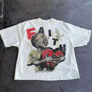 Men's Boxy Cropped T-Shirts Heavyweight 100% Cotton O Neck Graphic Printed Dtg Screen Printing T Shirts Logo Pattern Custom