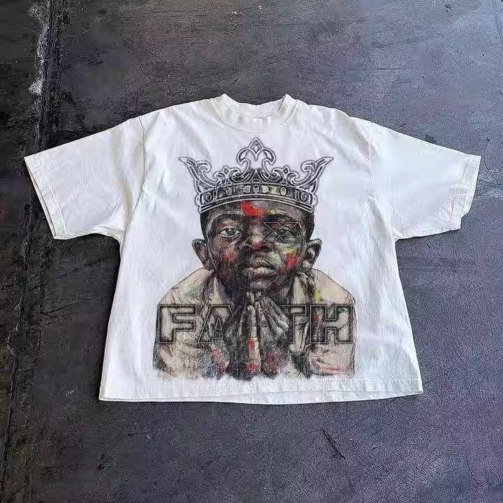 Men's Boxy Cropped T-Shirts Heavyweight 100% Cotton O Neck Graphic Printed Dtg Screen Printing T Shirts Logo Pattern Custom