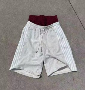 Custom High Quality Streetwear Cotton French Terry Baggy Oversized Double Waist Striped Track Sweat Summer Men Shorts