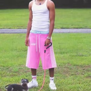 Custom High Quality Streetwear Cotton French Terry Baggy Oversized Double Waist Striped Track Sweat Summer Men Shorts