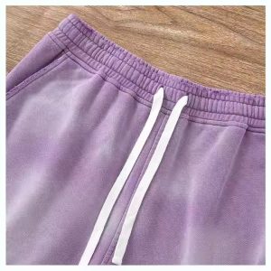 Custom Terry Streetwear Cut Edge Raw Hem Short Pants Vintage Distressed Ripped Hole Acid Washed Sweat Shorts for Men