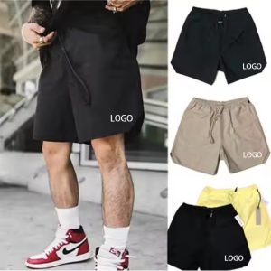 Custom Long Drawstring French Terry Heavy Mens Training Athletic Unisex Cotton Sports Shorts Blank Gym Sweat Shorts for Men