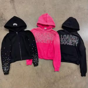 Custom Hoodies Manufacturer Drop Shoulder Y2K 480 Gsm Street Wear Acid Wash Sweatshirt Rhinestone Sun Faded Men Hoodie