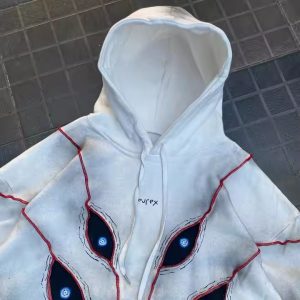 Custom Applique Embroidery Heavy Distressed Hoodie Pullover Jacket Acid Vintage Wash Men Streetwear Hoodie&sweatshirts