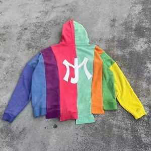 Heavy Weight French Terry Men Hoodie Acid Wash Distressed Hoodie Sunfaded Cracked Worn Cropped Boxy Hoodie for Men