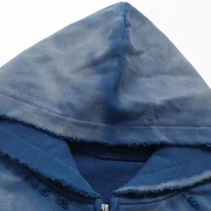 Custom Zip up Hoodie Padding Acid Wash Vintage DTG Printing Hoodie Oversized Heavyweight Men's Boxy Hoodies & Sweatshirts