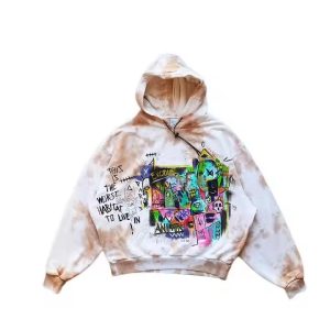 High Quality Luxury Custom Hoodie XL Pullover Oversized Print Tie-Dye Vintage Wash Fleece High Quality Manufacturer