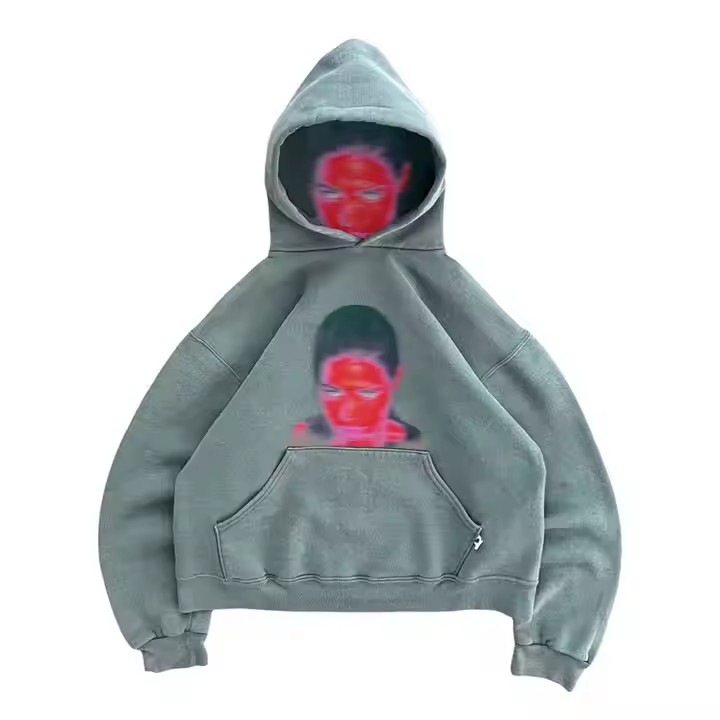 Custom 3D Logo Distressed Acid Washed Hoodie 500 Gsm Heavy Fabric Vintage Puff Print Design for Plus Size Spring Season