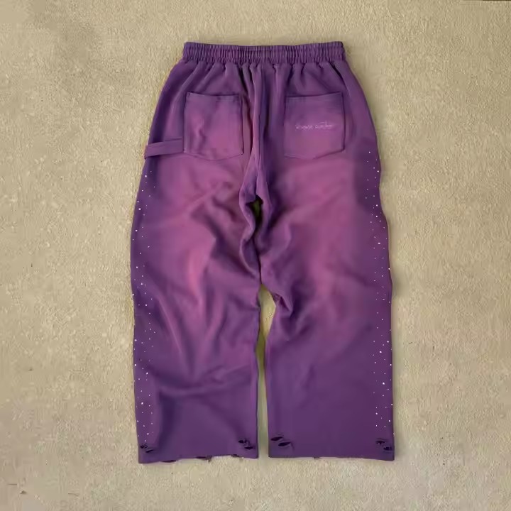 Sun Faded Sweatpants Luxury Mens French Terry Straight Leg Sweatpants Sweat Pants for Men Custom logo Washed Sweatpants
