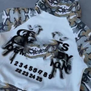 Custom 100% Cotton Men's Super Heavy Camouflage Waffle Knit Hoodie Full Zip-up with Hooded Collar Garment Dyed Washed Size XXS