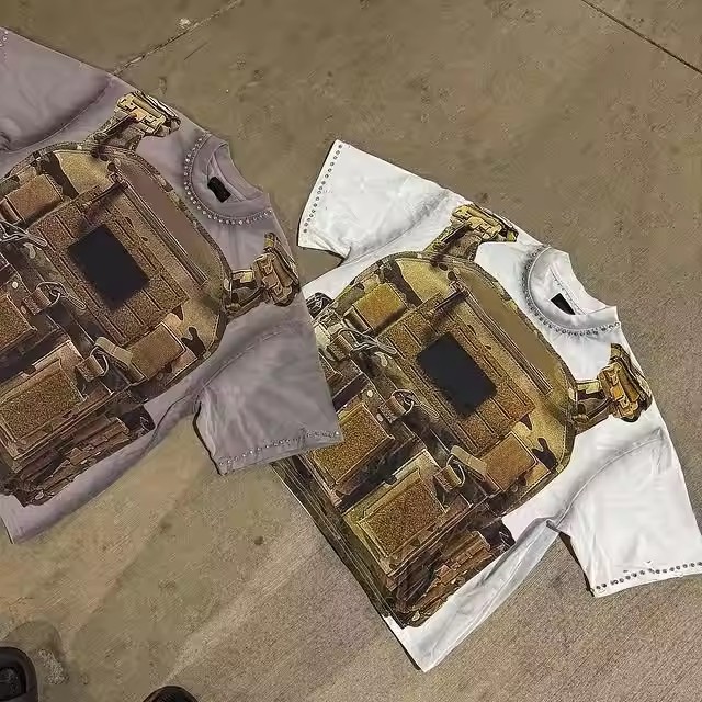 Wholesale Custom Distressed Acid Wash Rhinestone T Shirt for Men Manufacturer Oversized Cotton Boxy Streetwear T-Shirt