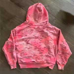 Custom Unisex Y2k Cropped Ripped Men'S Hoodie Heavyweight Cotton Sun Faded Distressed Embroidery Acid Wash Zip up Hoodie for Men