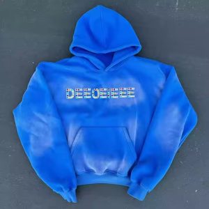 Custom Streetwear Rhinestones Logo Pullover Men's Hoodie Heavy Weight Acid Wash Gym Boxy Drop Shoulder Oversized Hoodies for Men