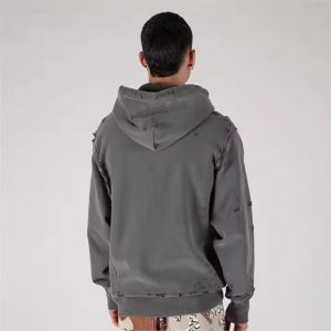 StreetWear Vintage Men'S Pullover Hoodies Customized Acid Wash Plus Size Cotton Blank Oversized Cropped Heavyweight Hoodie Men