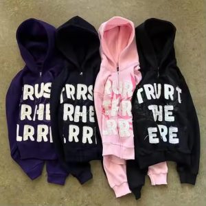 Custom French Terry Vintage Designer Hoodie for Men Embroidery Print Heavyweight Streetwear Distressed 450 500gsm Zip up Hoodie