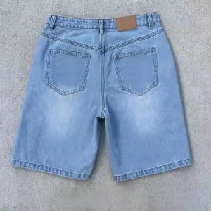 Manufacturer Custom Vintage Acid Wash Men'S Denim Shorts Embroider Logo Jorts Summer Streetwear Cargo Designer Jean Shorts