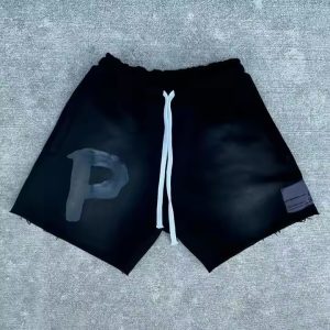 Custom High Quality Cut and Sew Acid Wash Men'S Shorts Wholesale Vintage Streetwear Cropped Printed Cotton Shorts Manufacturer