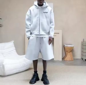 Hot Selling 2025 High Quality Joggers Oversized Sweatsuit Wholesale Custom Tracksuit 2 Pieces Hoodie Shorts Sets for Men