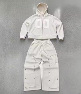 Factory Oem Vintage Washed Streetwear Tracksuit Heavyweight Flared Sweatpants and Hoodie Sets Custom Print Logo Men Sweatsuit