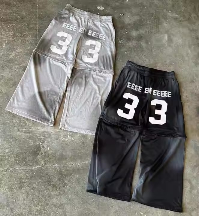 Custom Mesh Two Piece Jogging Streetwear Sweatsuit Wholesale Acid Wash Dirty Faded Casual Flared Sweatpants and Hoodie Sets Men